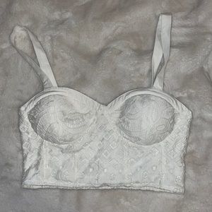 white lace crop top! Size small never worn